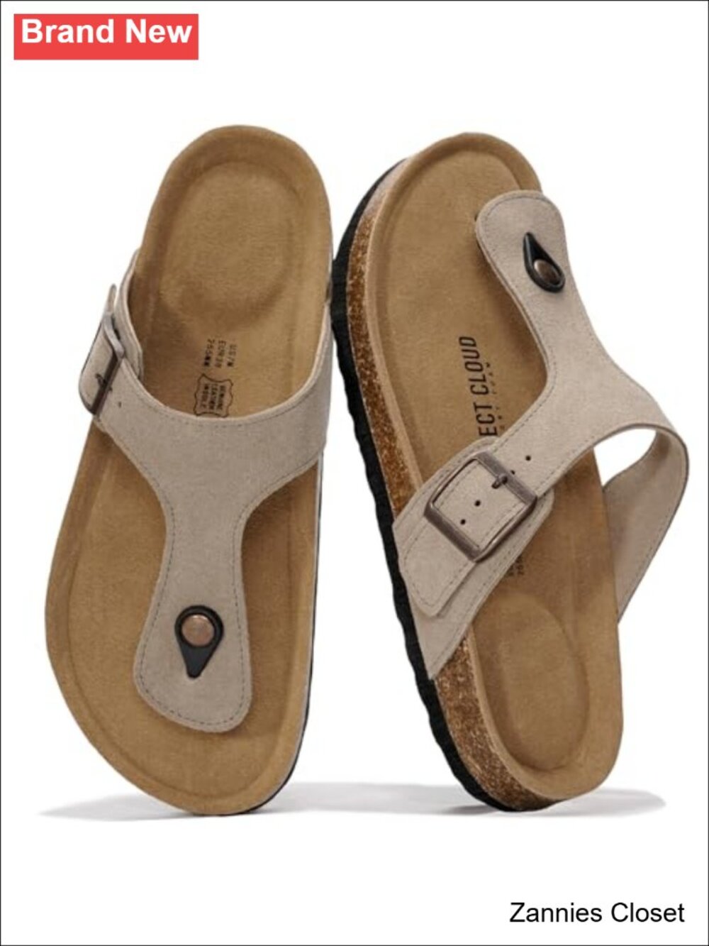 ✨Project Cloud Genuine Leather Flip Flops Women Slides Thong Sandals Memory